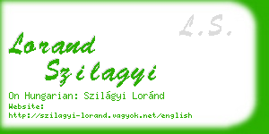 lorand szilagyi business card