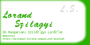 lorand szilagyi business card
